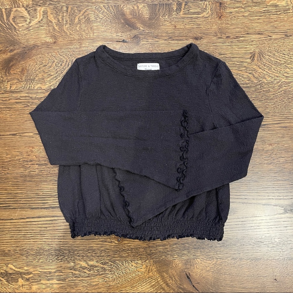 madewell bubbled flair sleeve long sleeve top - Picture 4 of 7